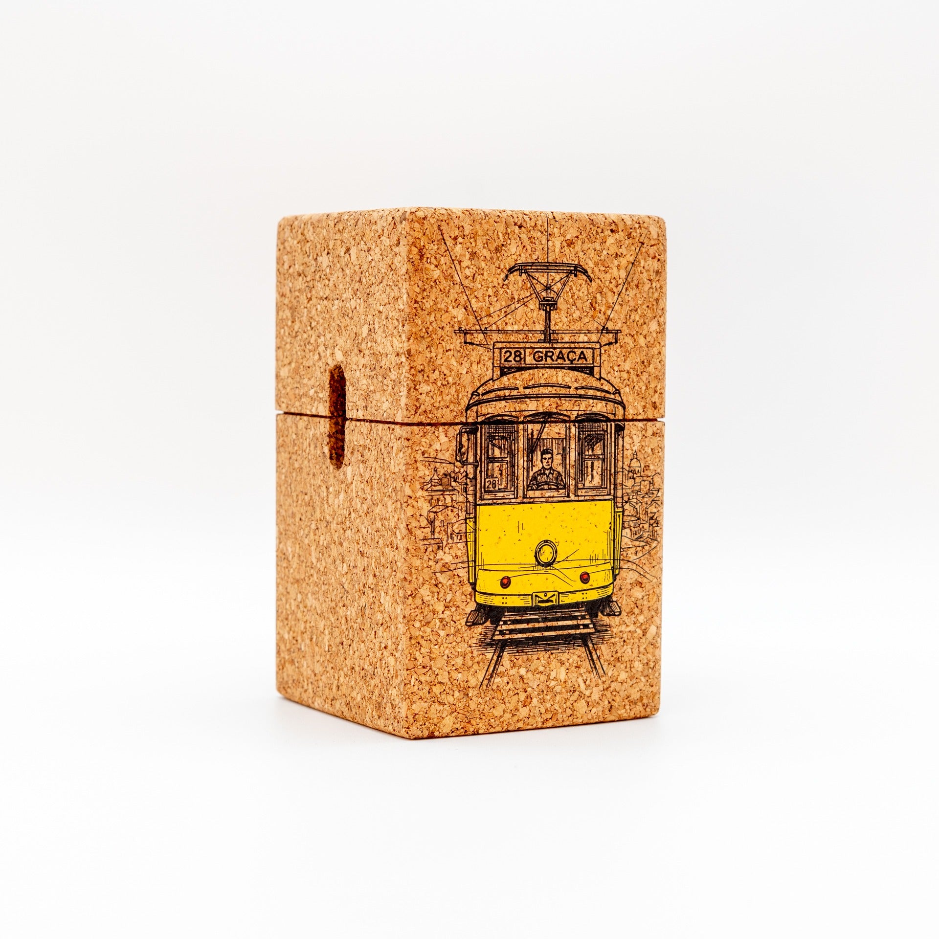 Cubo de corcho El tranvía lineal vintage - Tawny