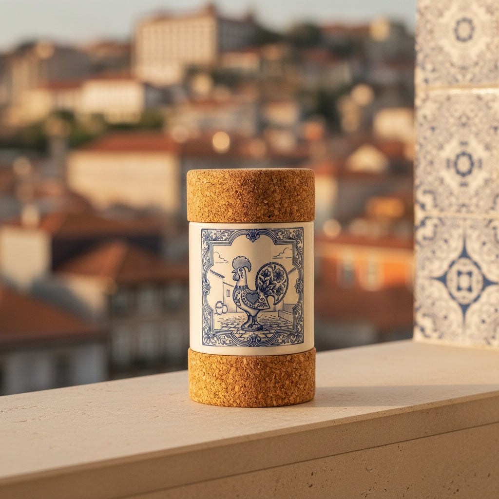 The Barcelos Rooster ceramic gift — Porto rooftops